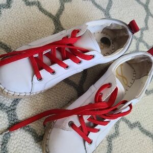 Sam Edelman white espadrille red lace sneaker